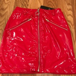 Red Leather Skirt